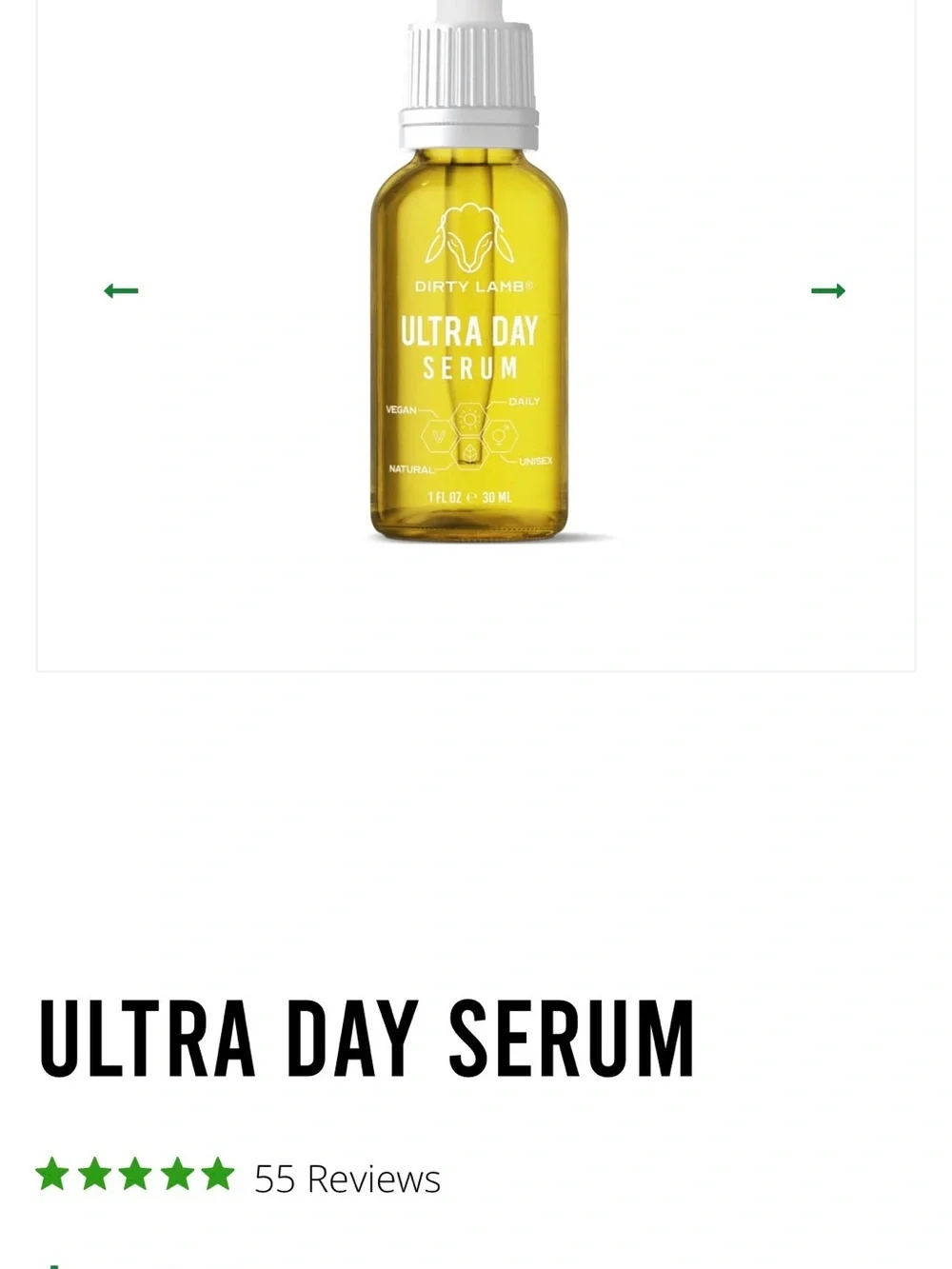 Dirty Lamb Ultra Day Serum — Yellow Hydrating Face Oil